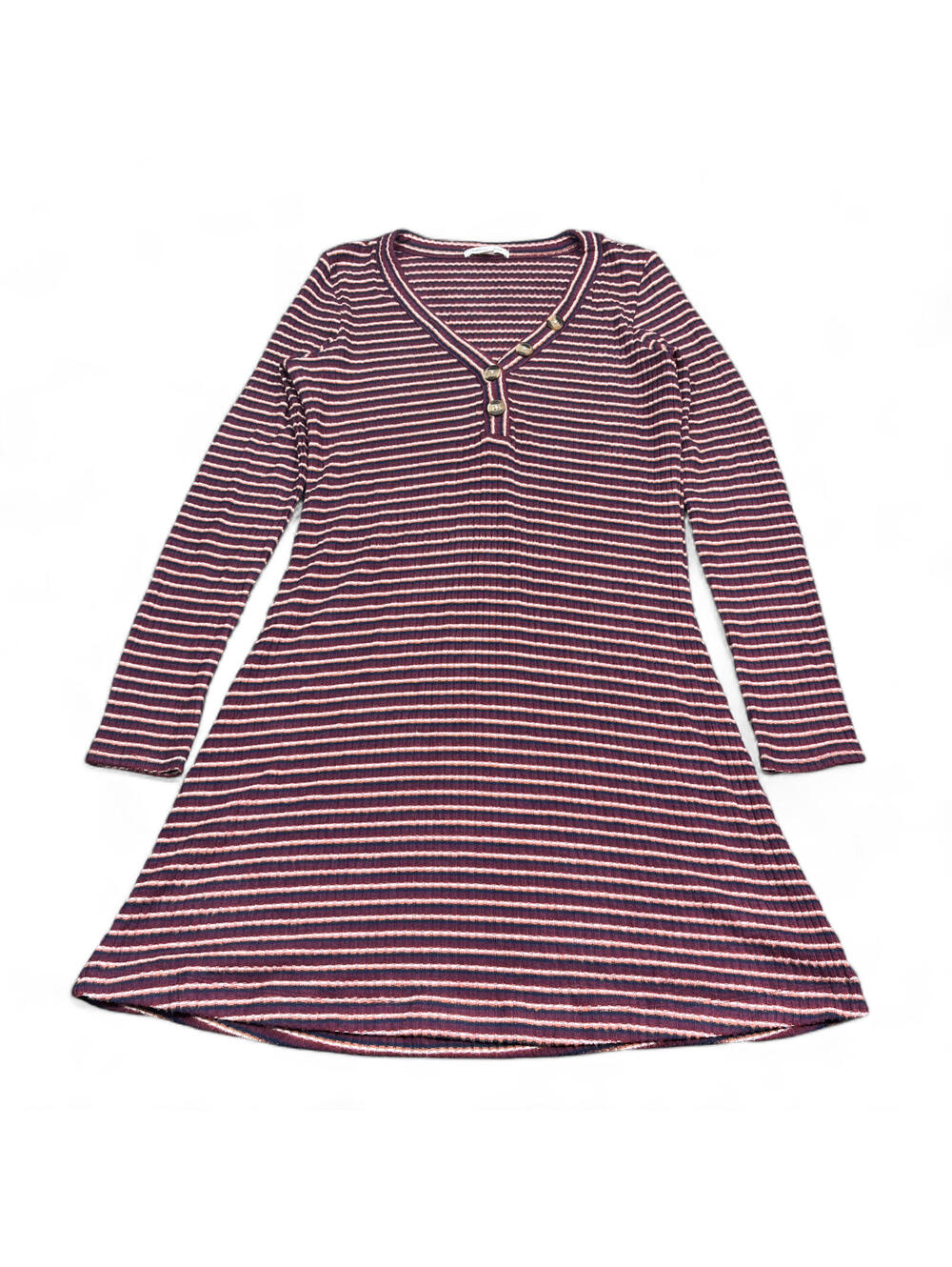 American Eagle AE Henley Knit Dress Womens Size Medium Red Striped Knee